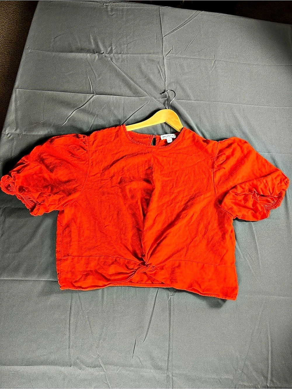 Marc New York Puff Sleeve Blouse in Orange Size Large Like New